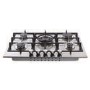 Refurbished Amica AGH7100SS 68cm 5 Burner Gas Hob With Cast Iron Pan Stands Stainless Steel