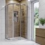 900 x 760mm Left Hand Offset Quadrant Shower Enclosure Suite with Toilet & Basin - Carina