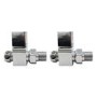 Chrome Square Straight Radiator Valves - For Pipework Which Comes From The Floor
