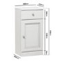 Single Door White Freestanding Storage Cabinet 400 x 818mm - Westbury