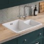 1.3 Bowl Undermount and Inset White Ceramic Kitchen Sink- Rangemaster Rustiqe