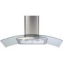 CDA 100cm Curved Glass Chimney Cooker Hood - Stainless Steel