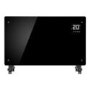 electriQ 2500W Smart Designer Glass Panel Convection Heater - Wall Mountable & Bathroom Safe - Black