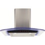 CDA 60cm Curved Glass Chimney Hood with LED Edge Lighting - Stainless Steel