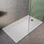 1400x800mm Stone Resin Low Profile Rectangular Walk In Shower Tray with Drying Area - Purity