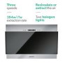 Hotpoint 60cm Angled Cooker Hood - Black Glass & Stainless Steel