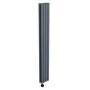 GRADE A2 - Anthracite Electric Vertical Designer Radiator 1.2kW with Wifi Thermostat - Double Panel H1600xW236mm - IPX4 Bathroom Safe