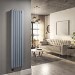 GRADE A1 - Light Grey Electric Vertical Designer Radiator 1.2kW with Wifi Thermostat - Double Panel H1600xW354mm - IPX4 Bathroom Safe