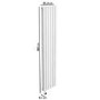 White Electric Vertical Designer Radiator 1.2kW with Wifi Thermostat - Double Panel H1600xW354mm - IPX4 Bathroom Safe