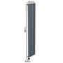 GRADE A1 - Anthracite Electric Vertical Designer Radiator 2kW with Wifi Thermostat - H1800xW354mm - IPX4 Bathroom Safe