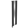 Midnight Black Electric Vertical Designer Radiator 1.2kW with Mirror and Wifi Thermostat - H1800xW500mm - IPX4 Bathroom Safe