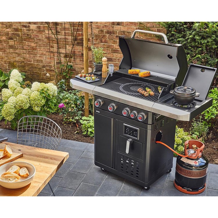 Refurbished Landmann Fryton Cook 4.1 Gas BBQ with 3.5L Air Fryer - Black