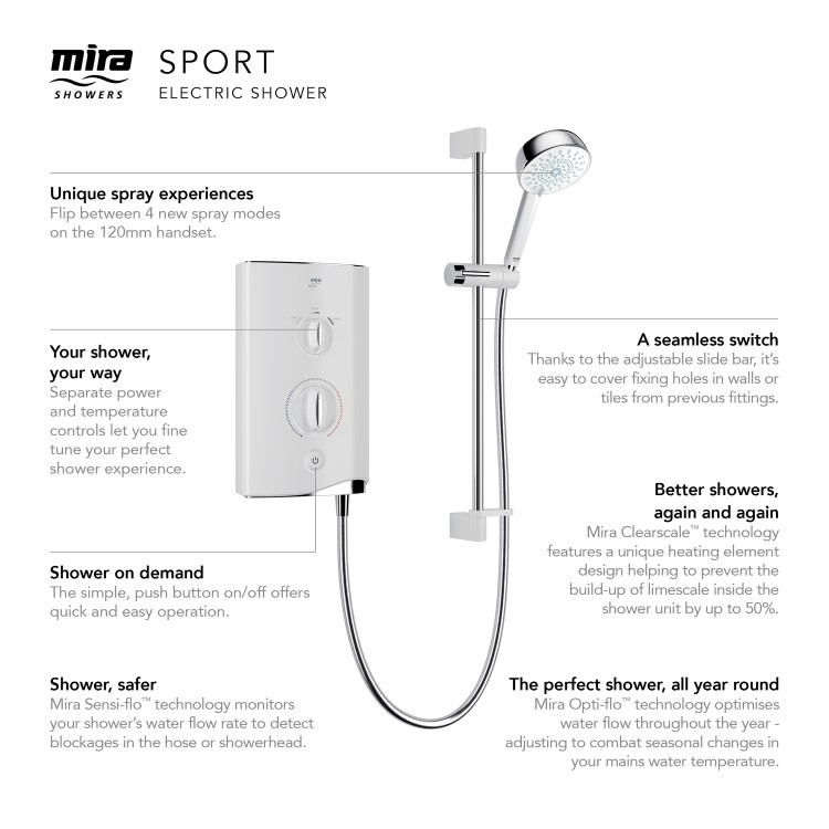 Mira Sport Manual 9.0 kW Electric Shower