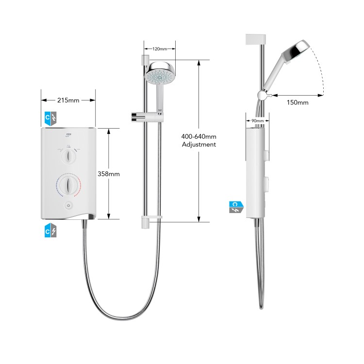 Mira Sport Manual 9.0 kW Electric Shower