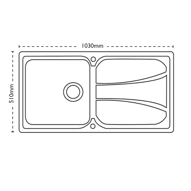 Carron Phoenix Zeta 100 Single Bowl Chrome Stainless Steel Kitchen Sink- Reversible Drainer