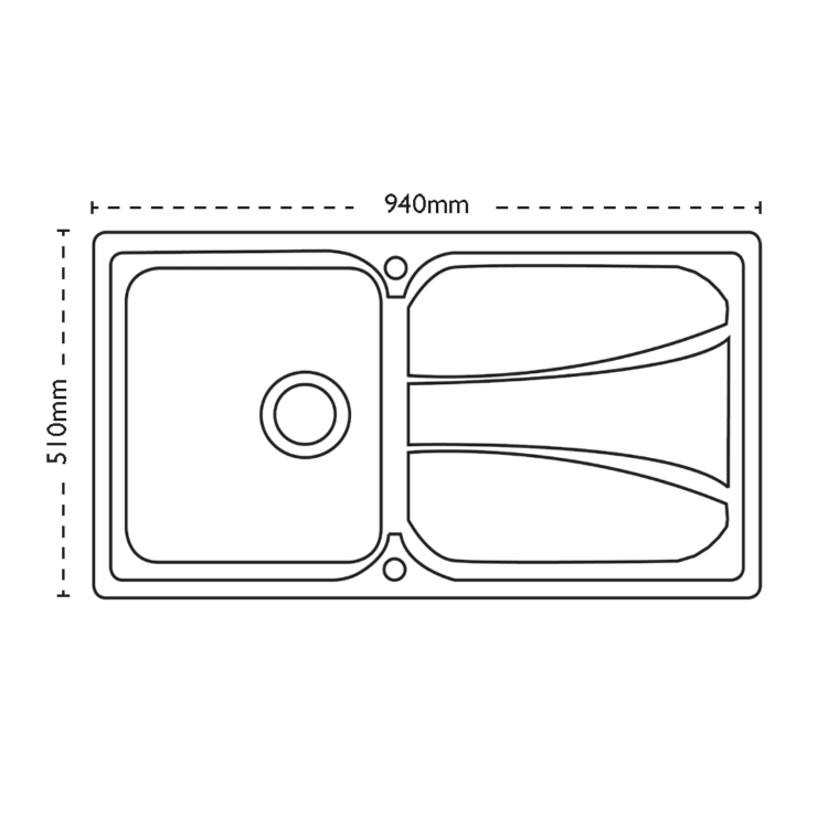 Carron Phoenix Zeta 90 Single Bowl Chrome Stainless Steel Kitchen Sink- Reversible Drainer