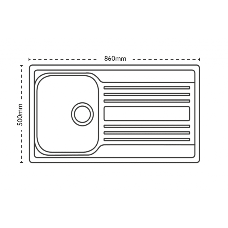 Carron Phoenix Rapid 90 Single Bowl Chrome Stainless Steel Kitchen Sink- Reversible Drainer