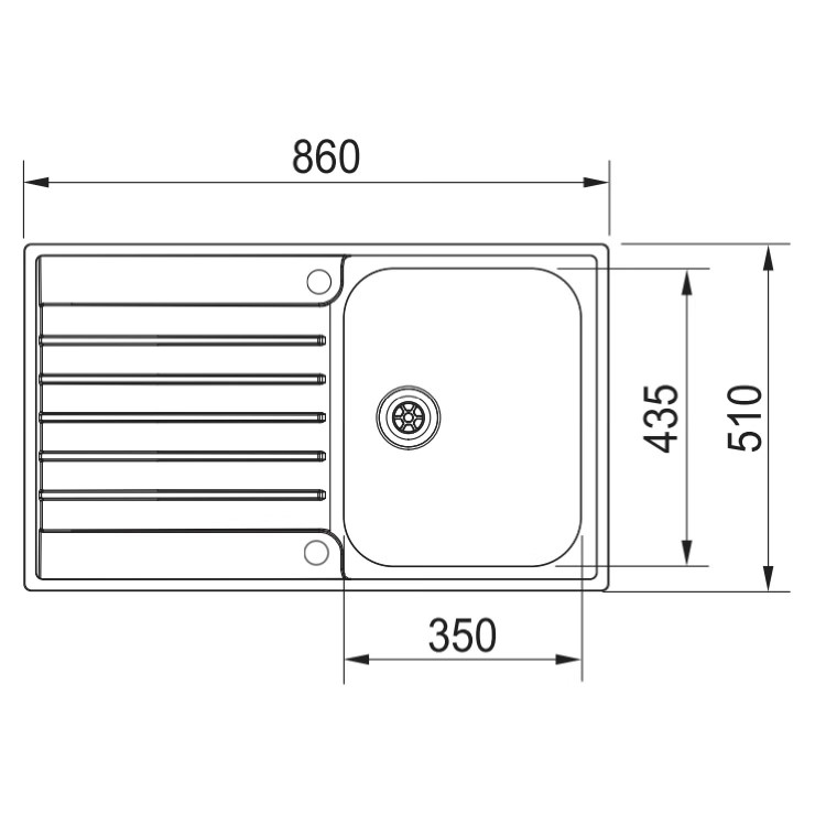 Single Bowl Inset Chrome Stainless Steel Kitchen Sink - Franke Argos 611-86