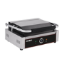 Hamoki PG-MA Single Large Bistro Contact Grill Ribbed Top and Bottom Plate. 13 amp Plug In Panini Grill