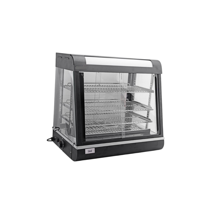 Hamoki FM26 Heated Food Display Cabinet - Front & Rear Door Warmer 3 Shelves 110ltr Capacity 13 amp