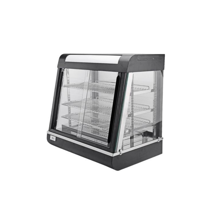 Hamoki FM26 Heated Food Display Cabinet - Front & Rear Door Warmer 3 Shelves 110ltr Capacity 13 amp