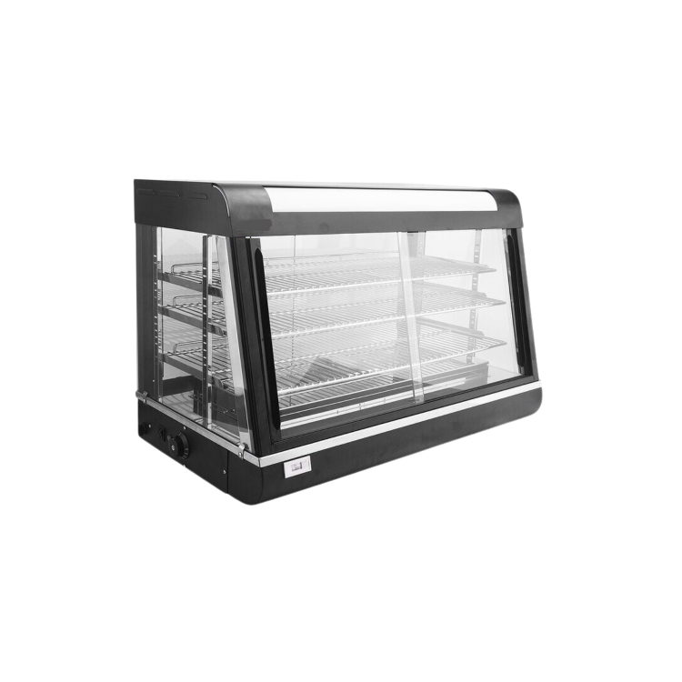 Hamoki FM48 Heated Food Display Cabinet - Front & Rear Door Warmer 3 Shelves 370ltr Capacity 13 amp