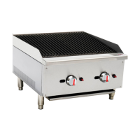 Hamoki ECB-24SX Premium Gas Countertop 2 Burner Charbroiler Dual Controls 60000 btu