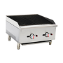 Hamoki ECB-24SX Premium Gas Countertop 2 Burner Charbroiler Dual Controls 60000 btu