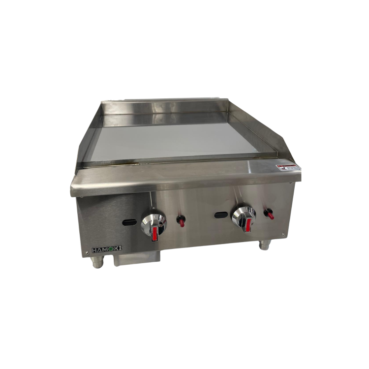 Hamoki EGG-24SX Heavy Duty Gas Countertop Griddle Twin Burners 60000 btu