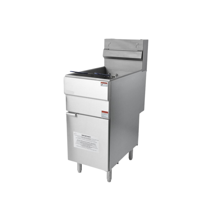 Hamoki GF90 Commercial Gas Fryer Freestanding Single Tank Twin Baskets 23ltr 3 Burner 90000 btu