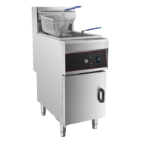 Hamoki DF-28L Commercial Electric Fryer Freestanding Single Tank With Twin Baskets 28ltr Single Phase 9kW Hardwired