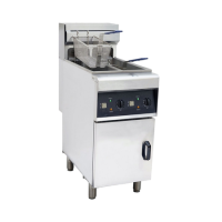 Hamoki DF-10L-2 Commercial Electric Fryer Freestanding Twin Tank With Twin Baskets 2 x 10ltr Single Phase Hardwired 6kW+6kW