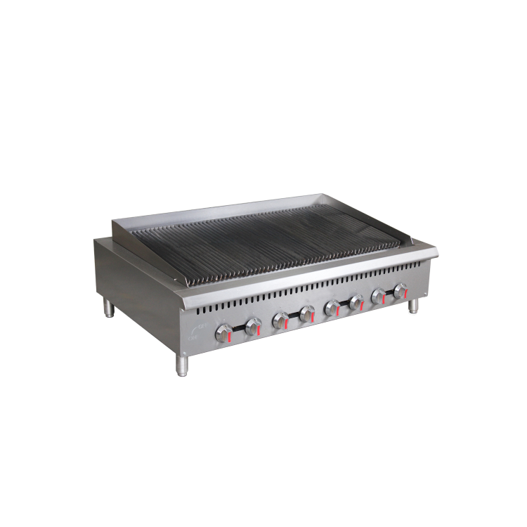 Hamoki GCB-48 Extra Large 8 Burner Heavy Duty Gas Radiant Charbroiler 8 Controls 160000 Btu/hr