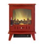 Stove Red Electric Traditional Stove Fire with a LED Flame Effect on a Log Effect Bed