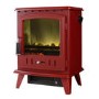 Stove Red Electric Traditional Stove Fire with a LED Flame Effect on a Log Effect Bed