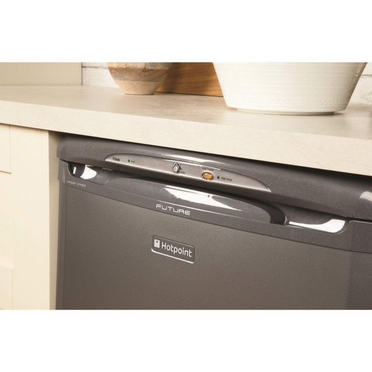 HOTPOINT FZA36G 73 Litre Freestanding Under Counter Freezer Frost Free 60cm Wide - Grey