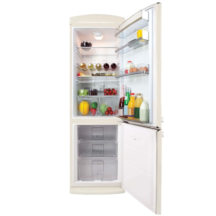 Servis C60185NFC Retro Right Hand Hinge Freestanding Fridge Freezer Cream