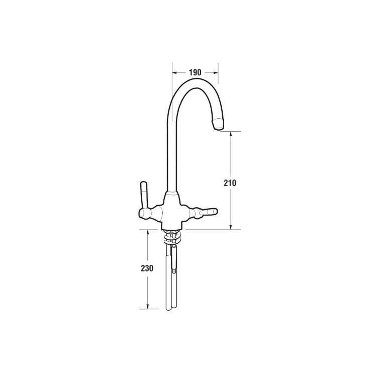 Reginox Chrome Twin Lever Kitchen Mixer Tap - Elbe