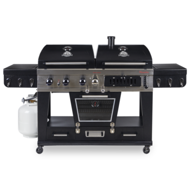 Dual fuel outlet barbecue