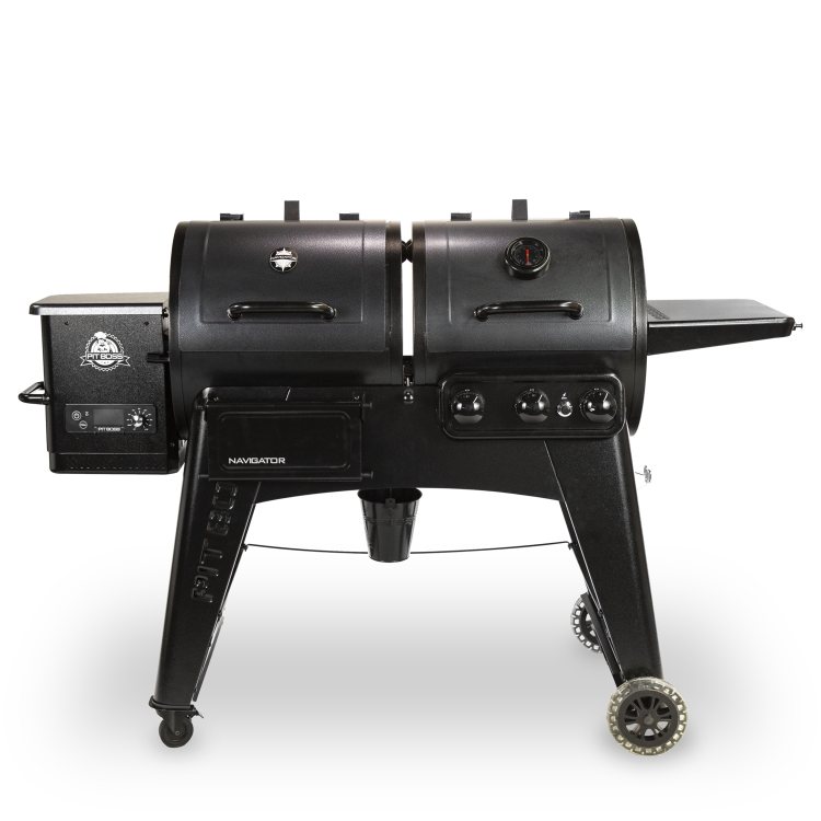 Pit Boss Navigator 1230 Pellet Smoker and 3 Burner Gas Combo BBQ Grill PB1230CN