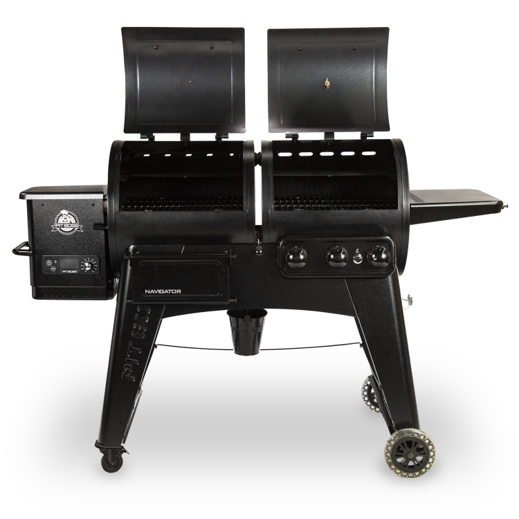 Pit Boss Navigator 1230 Pellet Smoker and 3 Burner Gas Combo BBQ Grill PB1230CN