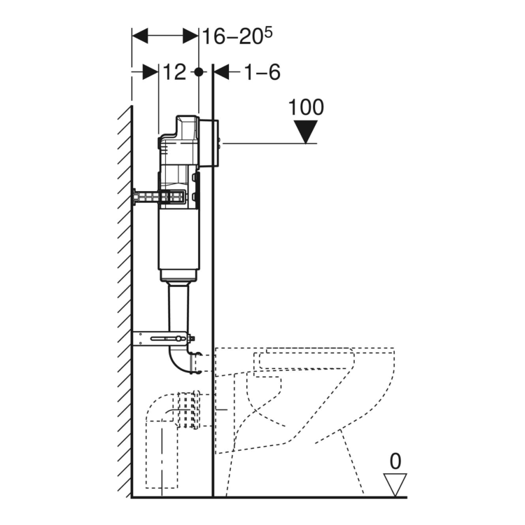 Geberit Delta Concealed Cistern and Chrome Flush Plate