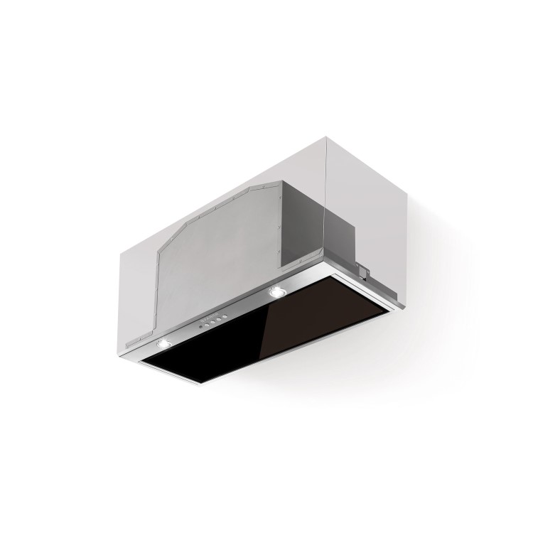 Faber Inca Lux Glass 52 - 52 cm Canopy Cooker Hood - Stainless Steel Black Glass