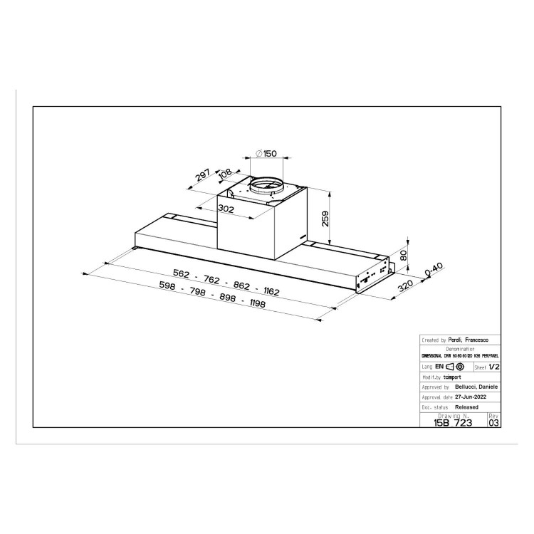 Faber In-Nova Premium 60cm Canopy Cooker Hood - Stainless Steel