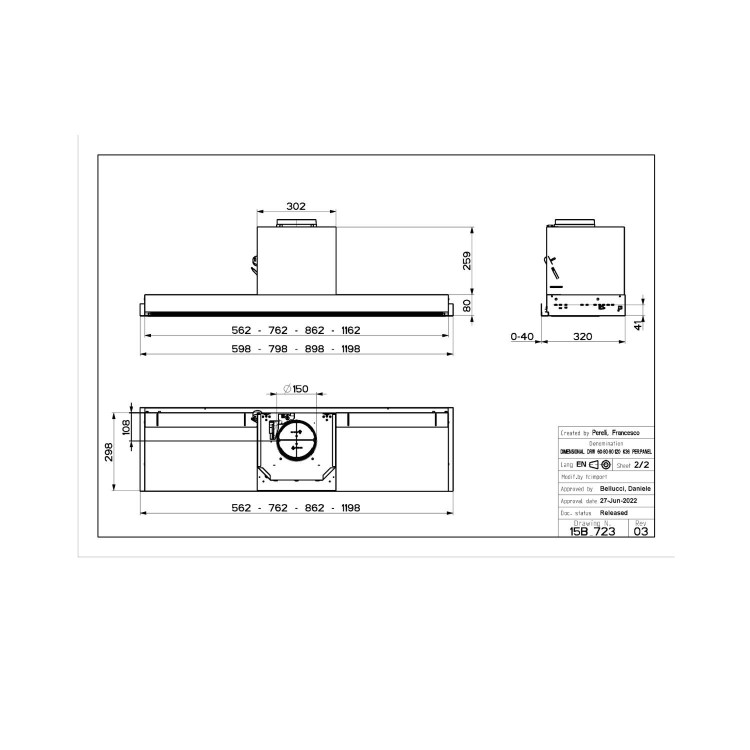 Faber In-Nova Premium 60cm Canopy Cooker Hood - Stainless Steel