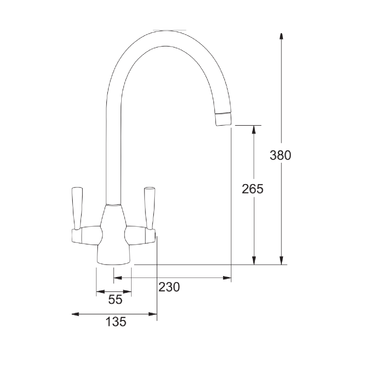 Franke Eiger Dual Lever Monobloc Pull Out Kitchen Tap- Black