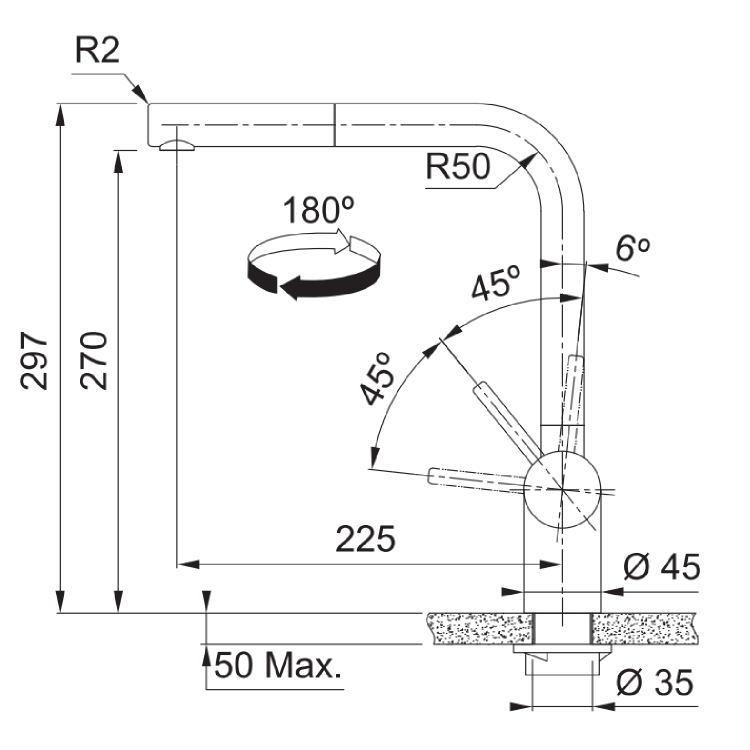 Franke Atlas Neo Single Lever Monobloc Pull Out Kitchen Tap- Copper