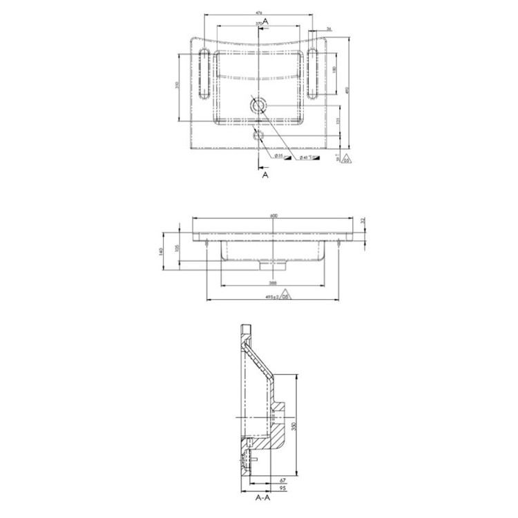 Onyx Ergonomic Wall Hung Basin