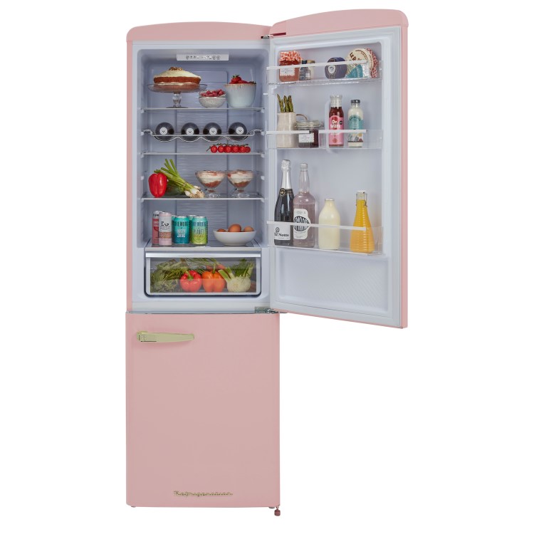 CDA 330 Litre 60/40 Retro Freestanding Fridge Freezer - Florence Tea Rose