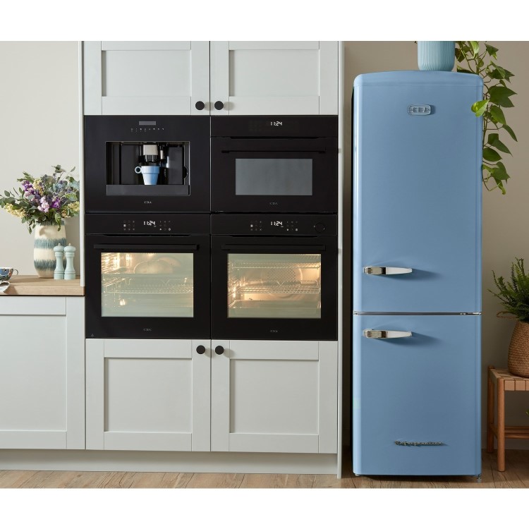 CDA 330 Litre 60/40 Retro Freestanding Fridge Freezer - Florence Sea Holly